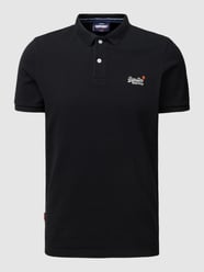 Koszulka polo z wyhaftowanym logo model ‘CLASSIC’ od Superdry Czarny - 34