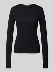 Longsleeve in Ripp-Optik Modell 'NURIT' von Drykorn Schwarz - 44