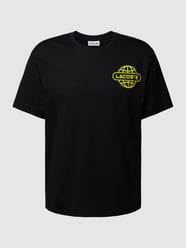 T-Shirt mit Label-Print von Lacoste Schwarz - 46