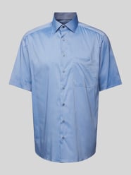 Comfort Fit Business-Hemd mit 1/2-Arm von Eterna Blau - 38