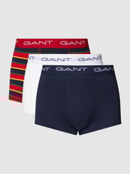 Trunks mit Logo-Bund im 3er-Pack Modell 'STRIPE TRUNK 3-PACK' von Gant Rot - 4