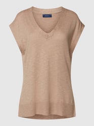 Strickshirt mit V-Ausschnitt von Gant Beige - 15