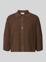 Gebreid shirt met 3/4-mouwen en knoopsluiting model 'LOYSIA' van DRYKORN Beige - 3