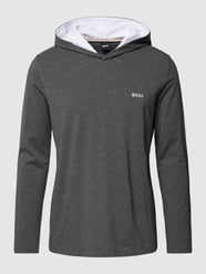 Longsleeve mit Kapuze Modell 'MIX&MATCH' von BOSS Grau - 38