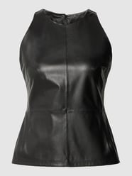 Top in leerlook, model 'ESTIA' van Studio AR Grijs / zwart - 13