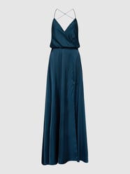 Abendkleid mit Spaghettiträgern von Unique Blau - 39