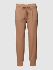 Sweatpants met structuurmotief van Christian Berg Woman Bruin - 11