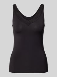 Tank Top mit Spitzenbesatz von Triumph Schwarz - 1