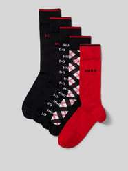 Socken mit Label-Schriftzug im 5er-Pack von HUGO Schwarz - 24