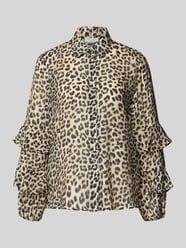 Regular fit blouse van viscosemix met volants van Christian Berg Woman Beige - 39