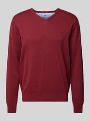 Gebreide pullover met labelstitching van Fynch-Hatton Bordeaux - 37