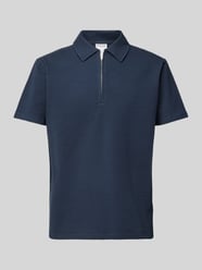 Poloshirt mit kurzem Reißverschluss Modell 'SANDER' von SELECTED HOMME Blau - 7