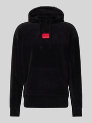 Hoodie mit Kapuze Modell 'Velvet' von HUGO Schwarz - 7