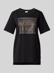 T-Shirt mit Ziersteinbesatz von LIU JO SPORT Schwarz - 6