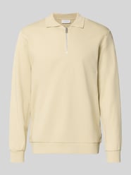 Sweatshirt mit Polokragen und Reißverschluss von Lindbergh Beige - 37