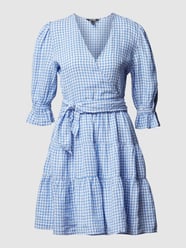 Knielange jurk van linnen van Lauren Ralph Lauren Blauw / turquoise - 37