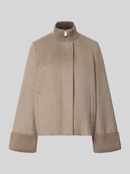 Jack van wolmix met gebreide opstaande kraag van COMMA Beige - 1