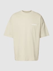 T-shirt van katoen met labelprint van Low Lights Studios Groen - 3