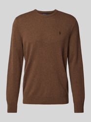 Gebreide pullover van lanawol met ronde hals van Polo Ralph Lauren Bruin - 25