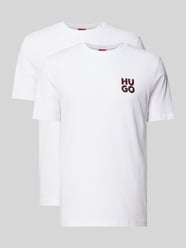 T-Shirt mit Label-Print Modell 'Dimento' von HUGO Weiß - 45