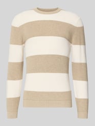 Strickpullover mit Streifenmuster und Rundhalsausschnitt von MCNEAL Beige - 19