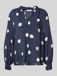 Blouse van viscosemix met serafinohals van Christian Berg Woman - 2