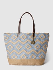 Strandtas met all-over motief, model 'Beachbag' van Anokhi Blauw / turquoise - 39