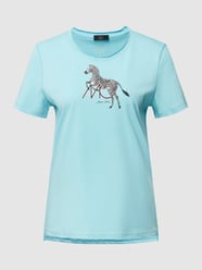 T-shirt met motiefprint van Marc Cain Blauw / turquoise - 38