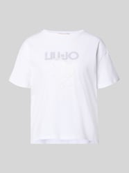 T-Shirt mit Label-Stitching und Ziersteinbesatz von Liu Jo White - 8