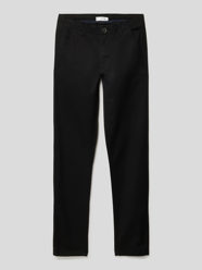 Chino mit Label-Details Modell 'Trousers' von Mango Grau / Schwarz - 40