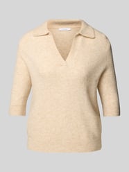 Gebreide pullover met 1/2-mouwen, model 'Pinna' van OPUS Beige - 22