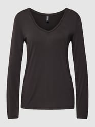 Longsleeve mit V-Ausschnitt Modell 'KAMALA NEW' von Pieces Schwarz - 28