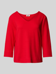 Regular Fit Sweatshirt mit V-Ausschnitt und 3/4-Ärmeln von s.Oliver RED LABEL - 44