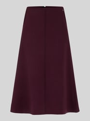 Midi-rok van wol met steekzakken van Marc Cain Bordeaux - 42