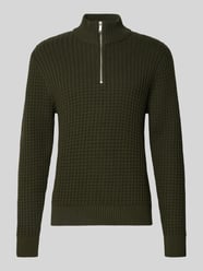 Bluza o kroju regular fit z kołnierzem i fakturą wafla model ‘TOM’ od Selected - 48