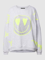 Sweatshirt met strass-steentjes, model 'JOY' van miss goodlife Grijs - 37