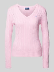 Strickpullover mit Logo-Stitching Modell 'KIMBERLY' von Polo Ralph Lauren Rosa - 4