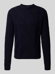Gebreide pullover met kabelpatroon en ronde hals van Manuel Ritz - 4