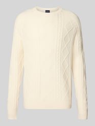 Regular Fit Strickpullover mit Zopfmuster von Christian Berg Men - 35