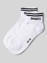 Socken mit Label-Schriftzug Modell 'Retro Ankle' im 2er-Pack von Snocks Weiß - 33