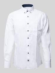 Regular Fit Business-Hemd mit Button-Down-Kragen von Eterna Weiß - 32