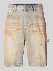 Regular Fit Jeansshorts im Used-Look von REVIEW Beige - 12