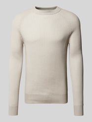 Regular Fit Strickpullover mit Bi-Colour-Effekt aus Bio-Baumwoll-Schurwoll-Mix von Marc O'Polo Beige - 13