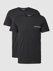 T-Shirt mit Label-Print von Emporio Armani Schwarz - 37