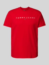 T-Shirt mit Label-Print von Tommy Jeans Rot - 13