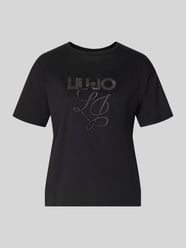 T-Shirt mit Label-Stitching und Ziersteinbesatz von Liu Jo White - 9