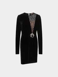 Kleid mit glitzernder Brosche von No21 Grau / Schwarz - 9