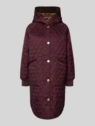 Relaxed fit gewateerde lange jas met corduroy, model 'HILARY' van Barbour Bordeaux - 23