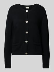 Regular fit gebreid jack met viscose en kasjmier van Milano Italy - 8