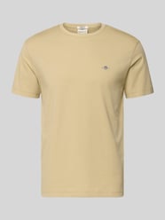 Regular Fit T-Shirt mit Logo-Stitching von GANT Beige - 46